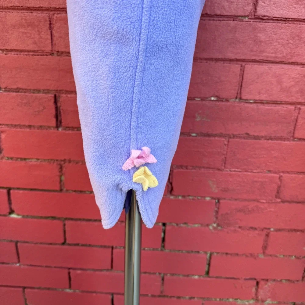 Vtg 90s B.T Kids Fleece Flower Outfit 3-6 Months Purple Jacket Pants Set Kidcore